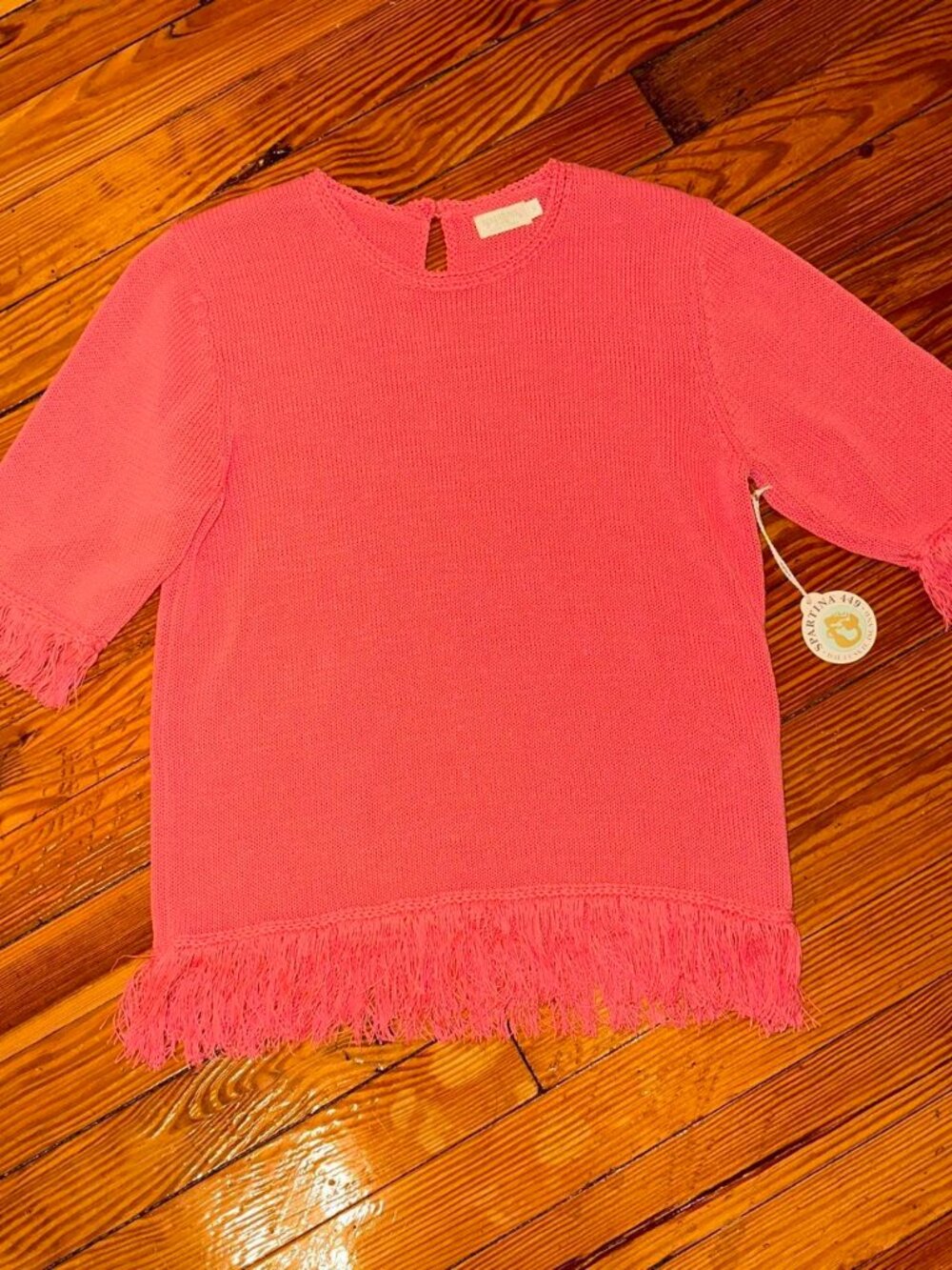 Spartina 449 Sofia Fringe Sweater 🧡 NWT